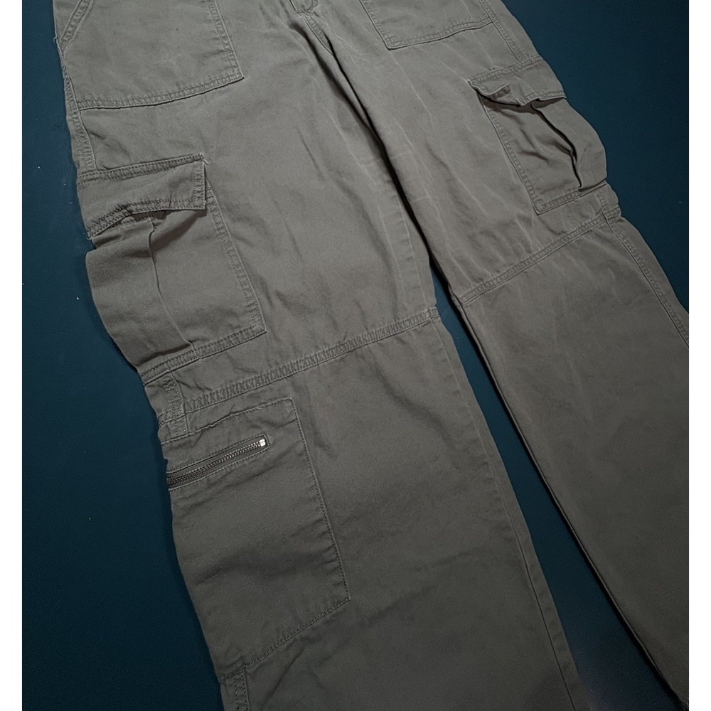 Aeropostale Cargo Pants Womens XL Green Utility Baggy Wide Leg Loose Y2K Relaxed - Picture 4 of 14